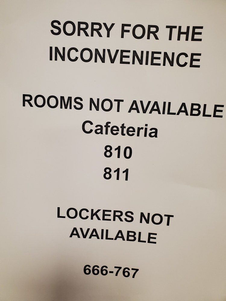 Lockers 666-767 Unavailable Today