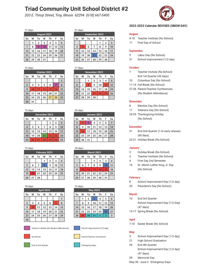 22-23 School Calendar REVISED